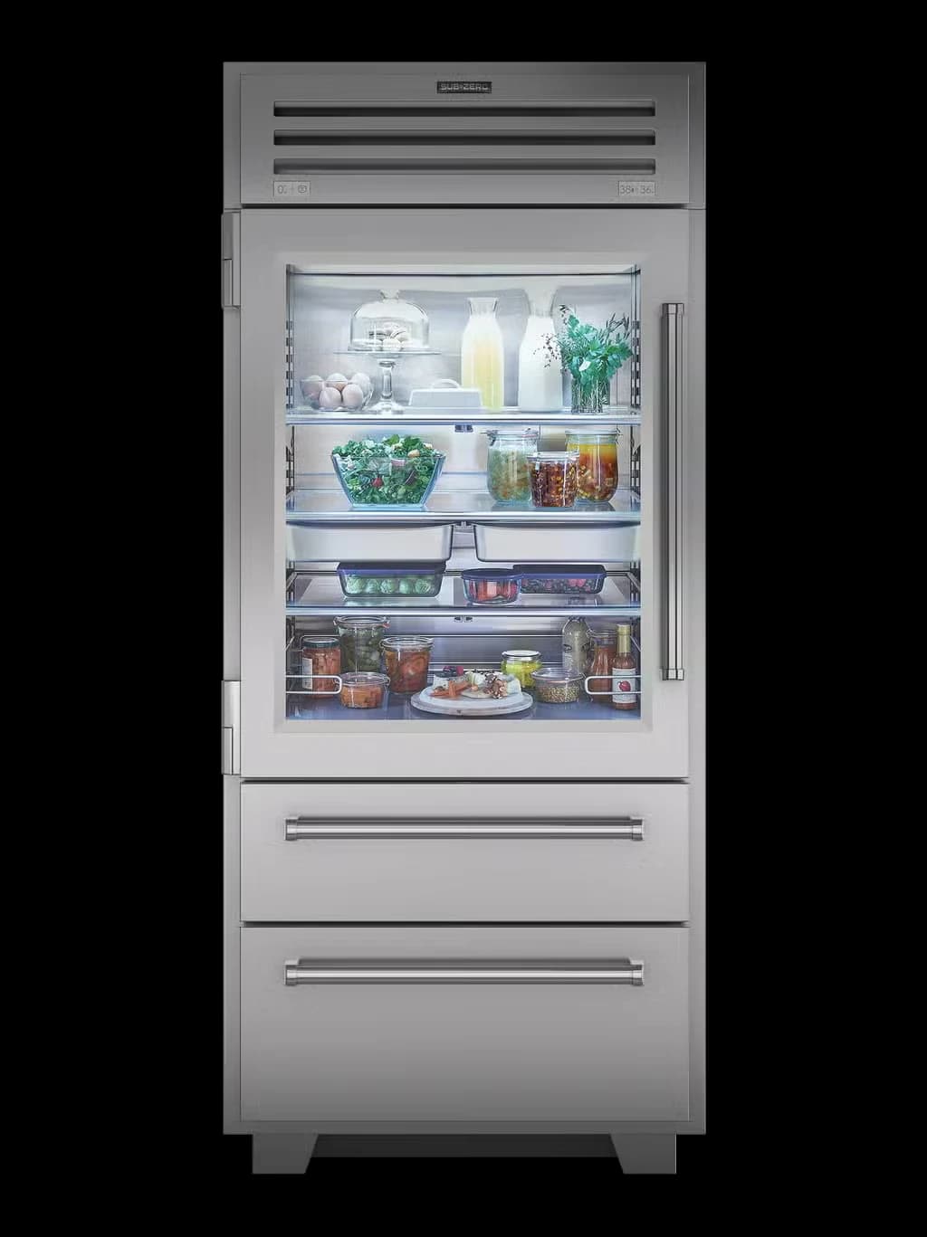 91,4 cm PRO Refrigerador/Freezer com Vidro Door